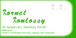 kornel komlossy business card