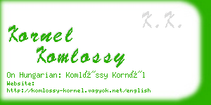 kornel komlossy business card